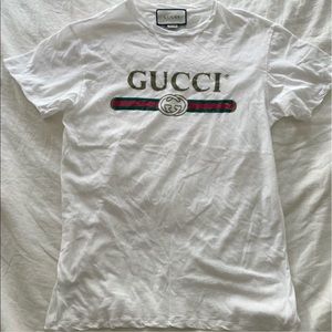 Gucci white logo tee